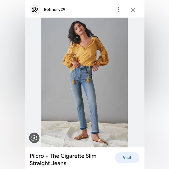 Pilcro | Slim Straight Cigarette Distressed Denim Jeans - Picture 8 of 8